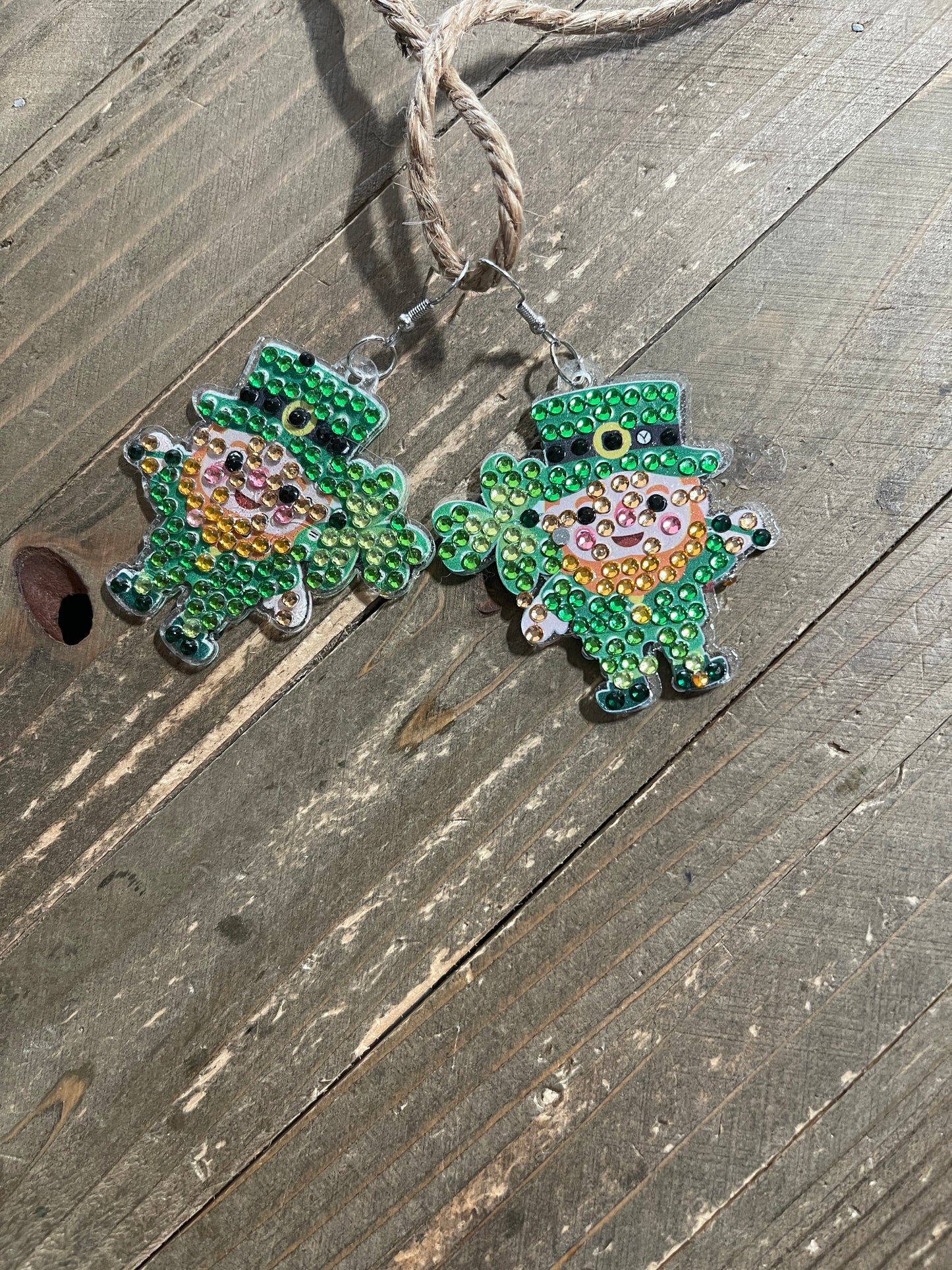 St. Patrick's Day Diamond Painting Wire Earrings (3 to choose)