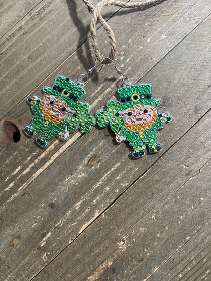 St. Patrick's Day Diamond Painting Wire Earrings (3 to choose)Pink tiful of LOVE