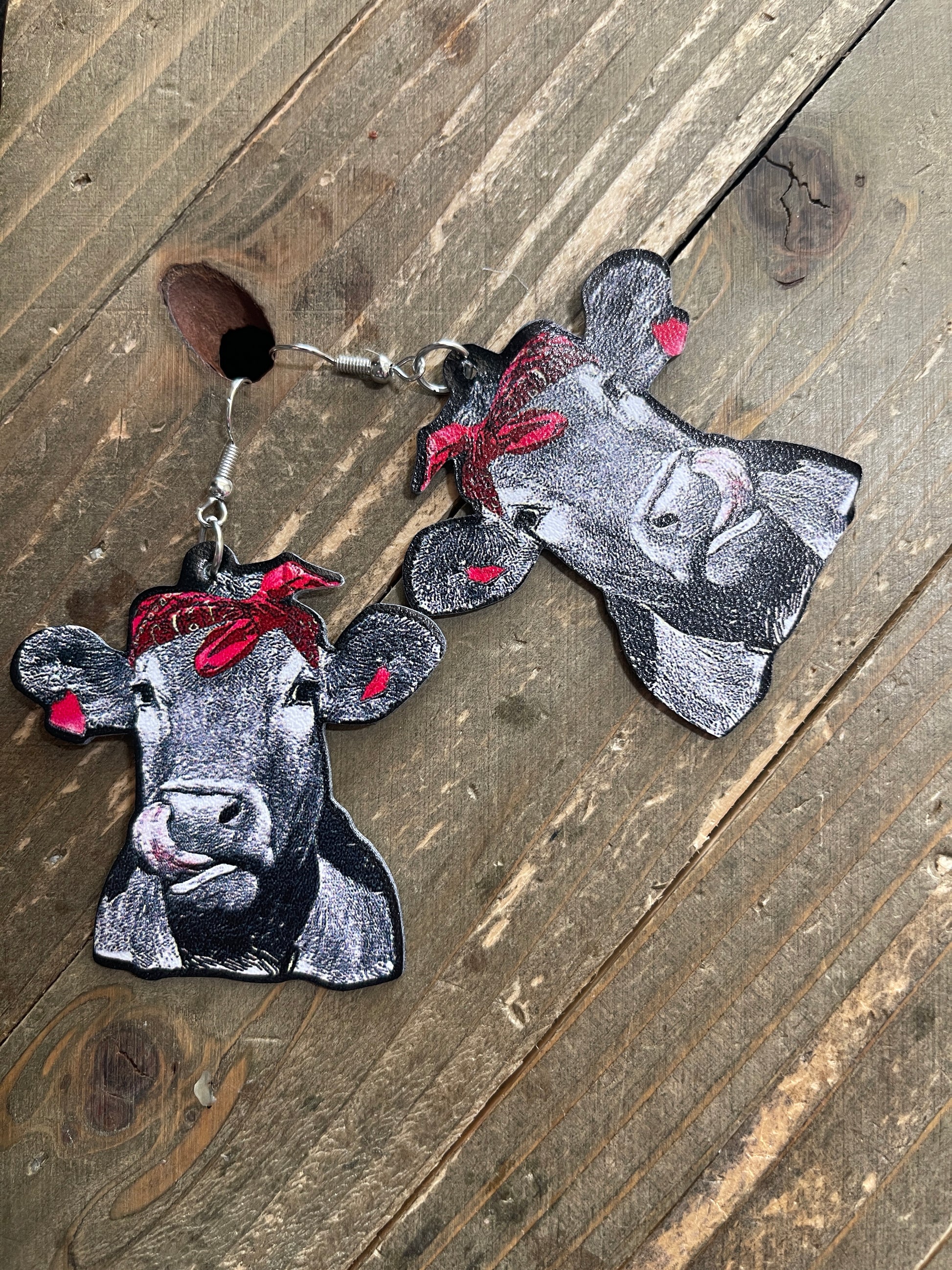 Funny Farmhouse-Cow Wire earringsPink tiful of LOVE