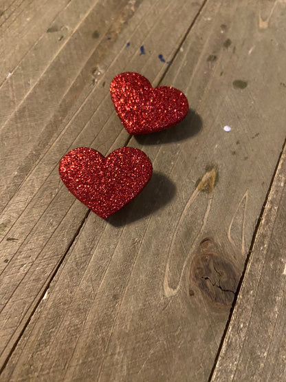 Red Glittery Heart Post EarringsPink tiful of LOVE