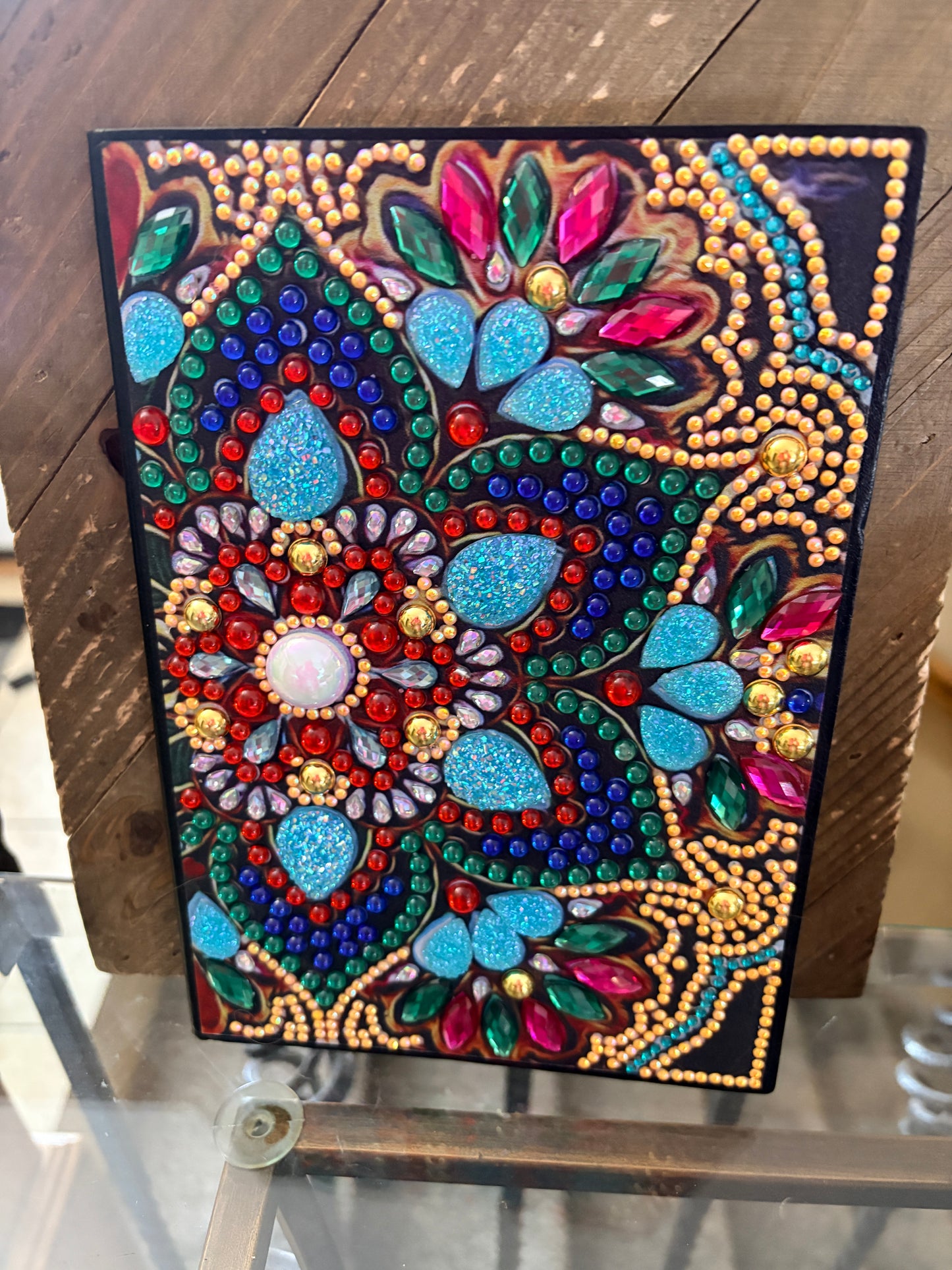 Diamond Art Painted Mandala Journal – Rhinestone Embellished Notebook