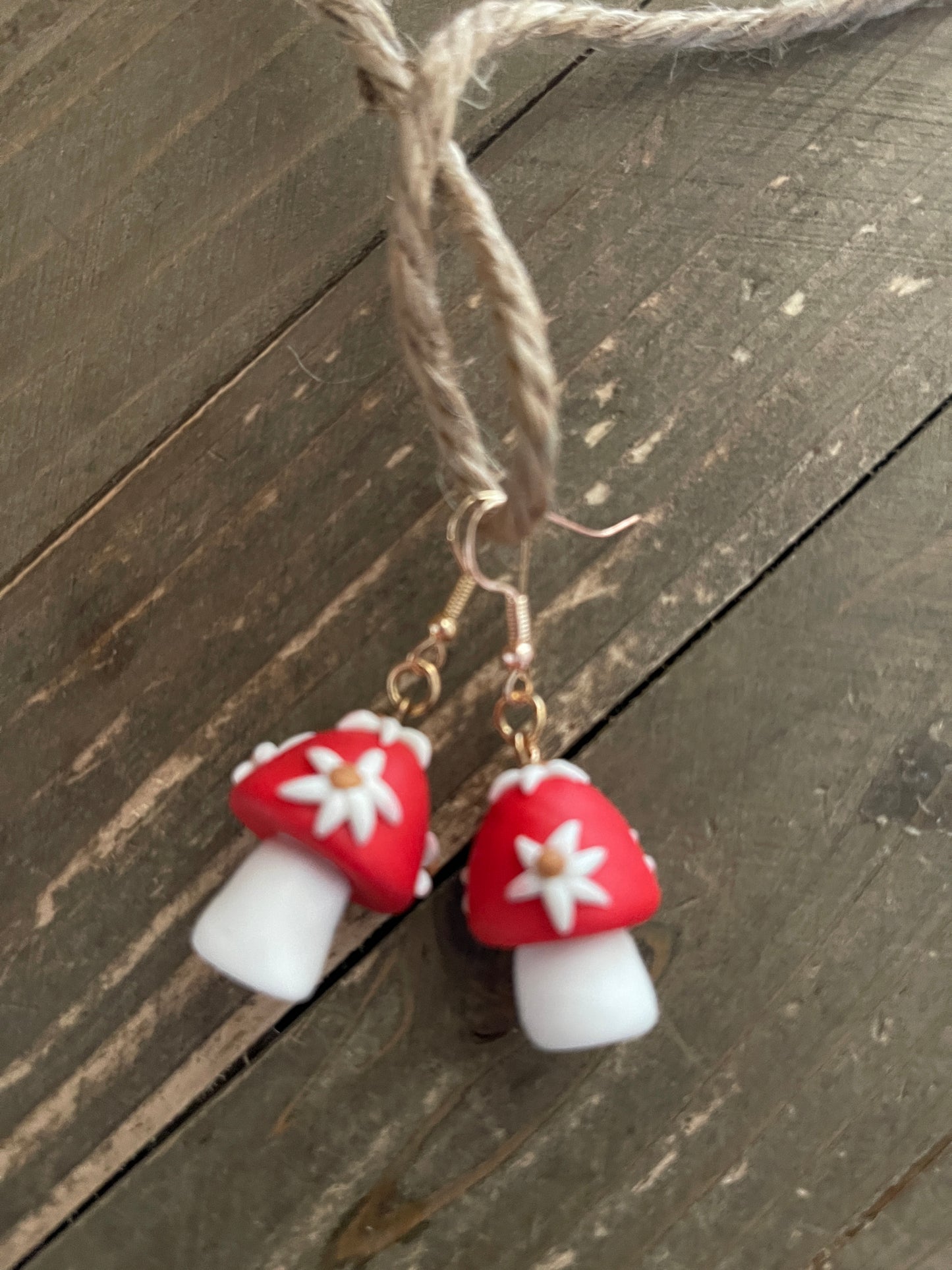 Mushroom Charm Wire earringsPink tiful of LOVE