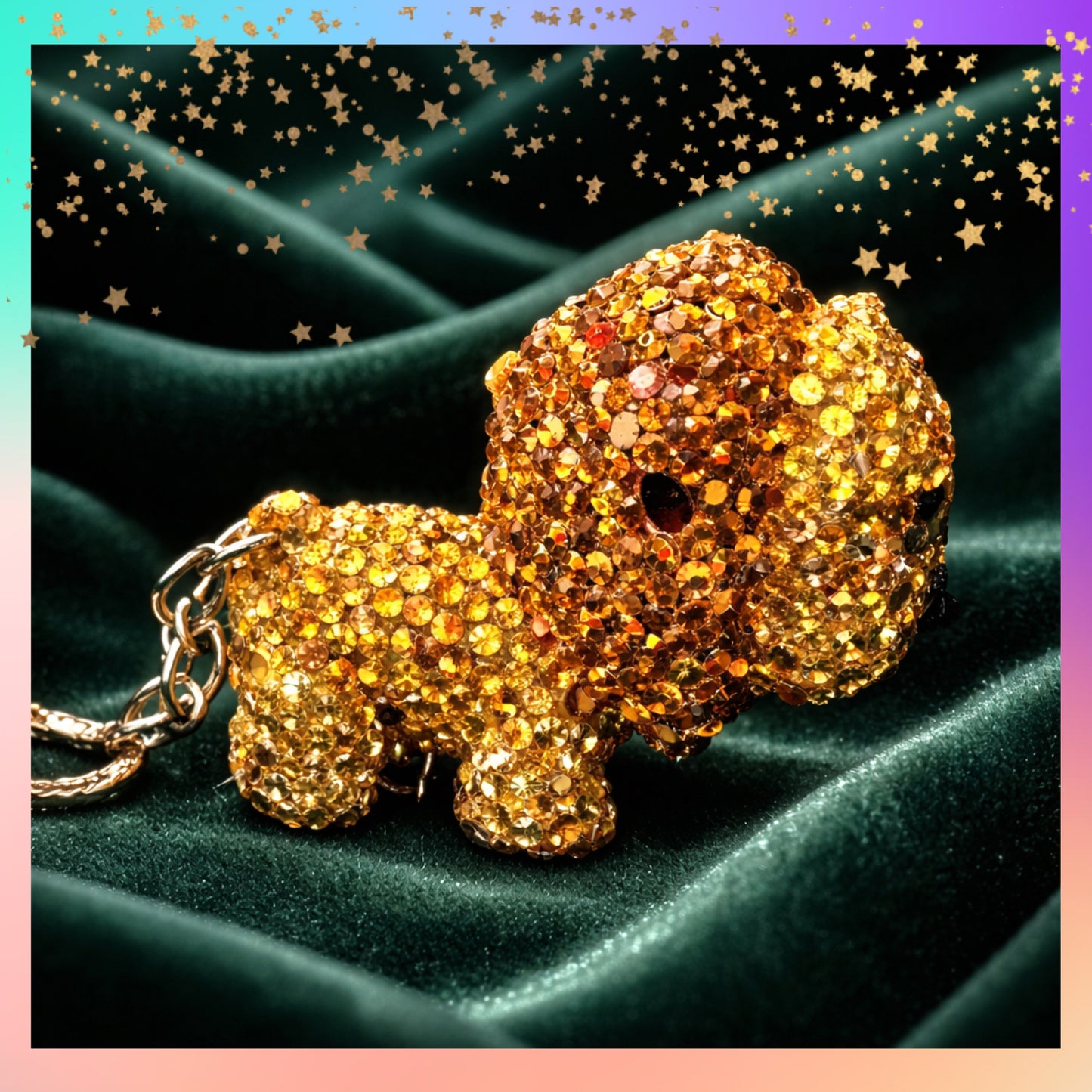 Bling Mini Lion Flashlight Keychain – Rhinestone Lion Charm