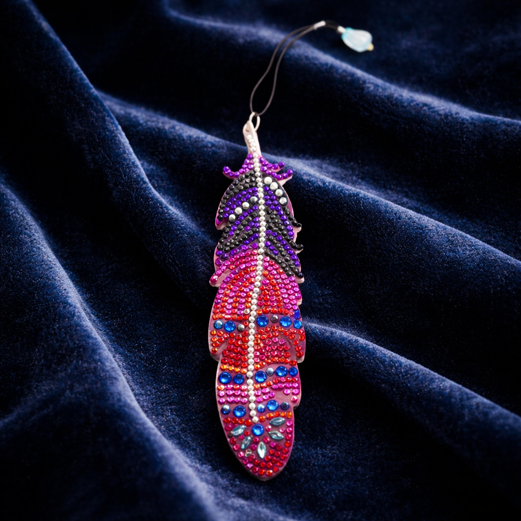 Diamond Art Feather Bookmar; Acrylic Bling Bookmark (4 Designs)
