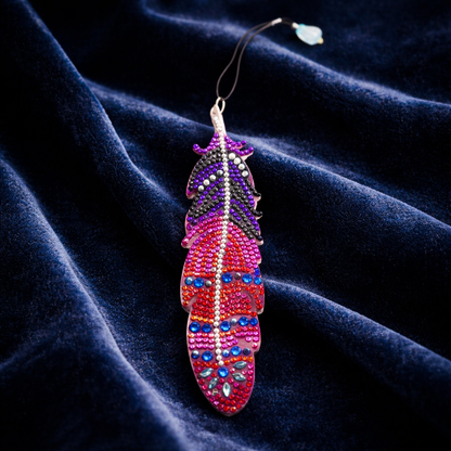 Diamond Art Feather Bookmar; Acrylic Bling Bookmark (4 Designs)