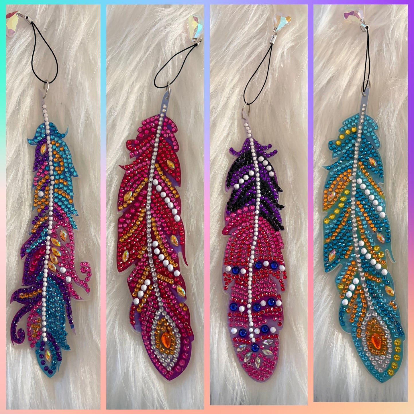 Diamond Art Feather Bookmar; Acrylic Bling Bookmark (4 Designs)