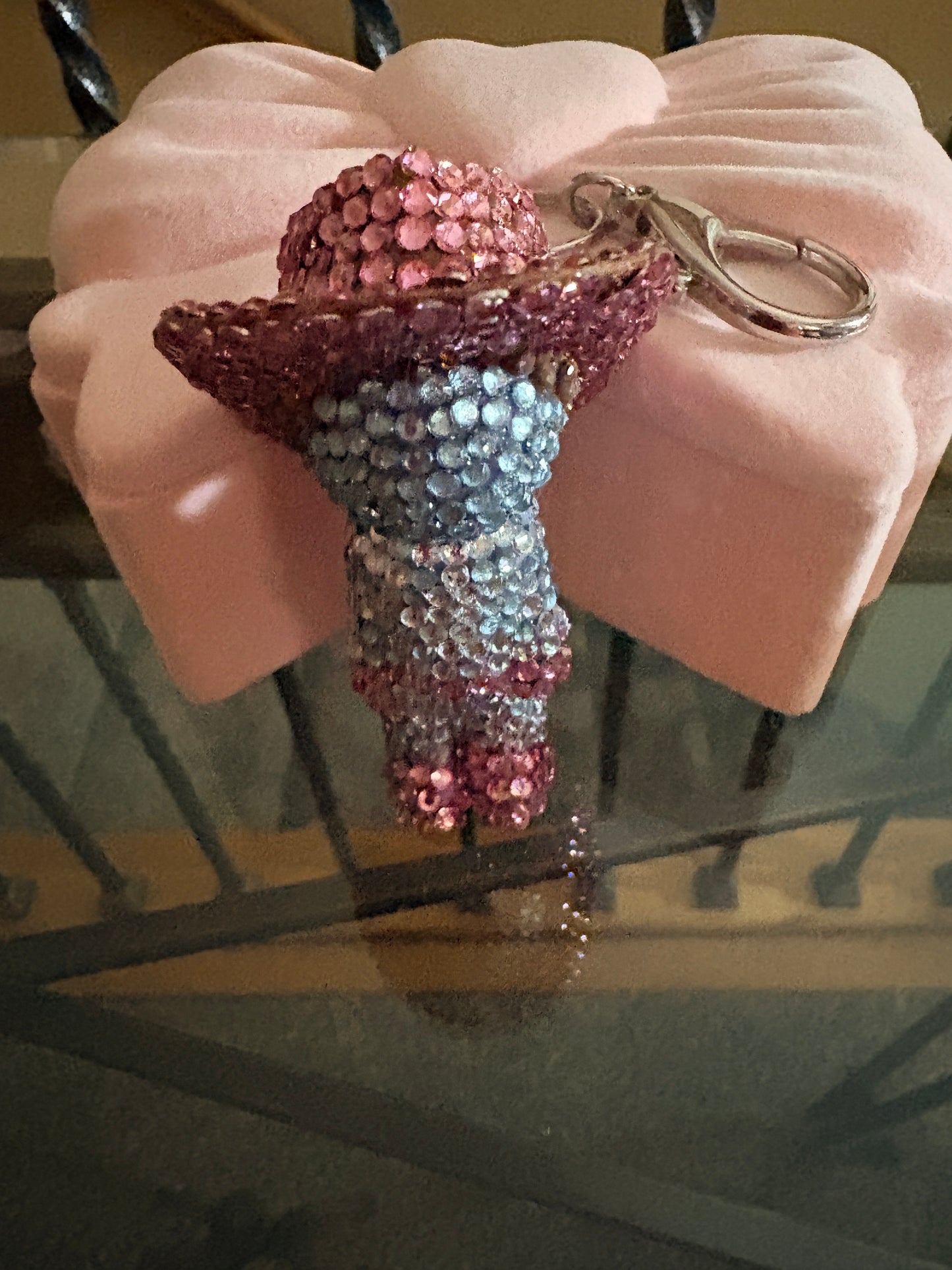 Pink Rodeo Queen Bling Keychain