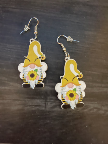 Sunflower Gnome Wire earringsPink tiful of LOVE