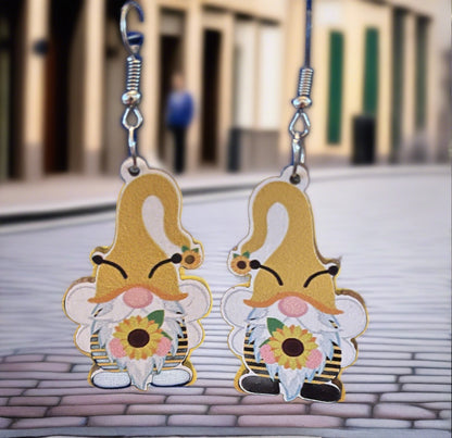 Sunflower Gnome Wire earringsPink tiful of LOVE