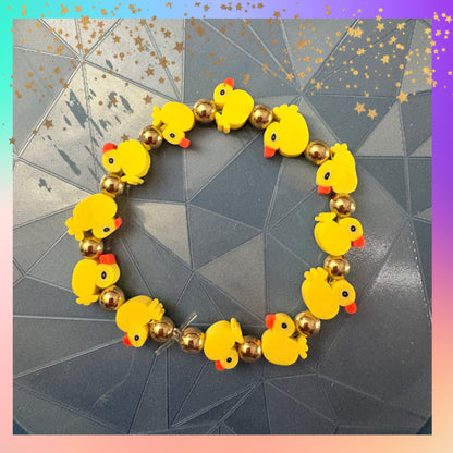 Rubber Duck Beaded Stretch Bracelet