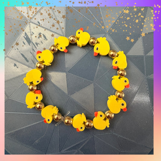 Rubber Duck Beaded Stretch Bracelet