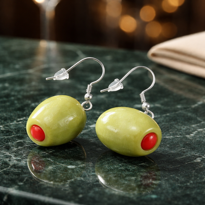 Olive Earrings  | Hypoallergenic Stainless Steel Hooks