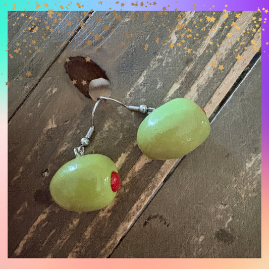 Olive Earrings  | Hypoallergenic Stainless Steel Hooks