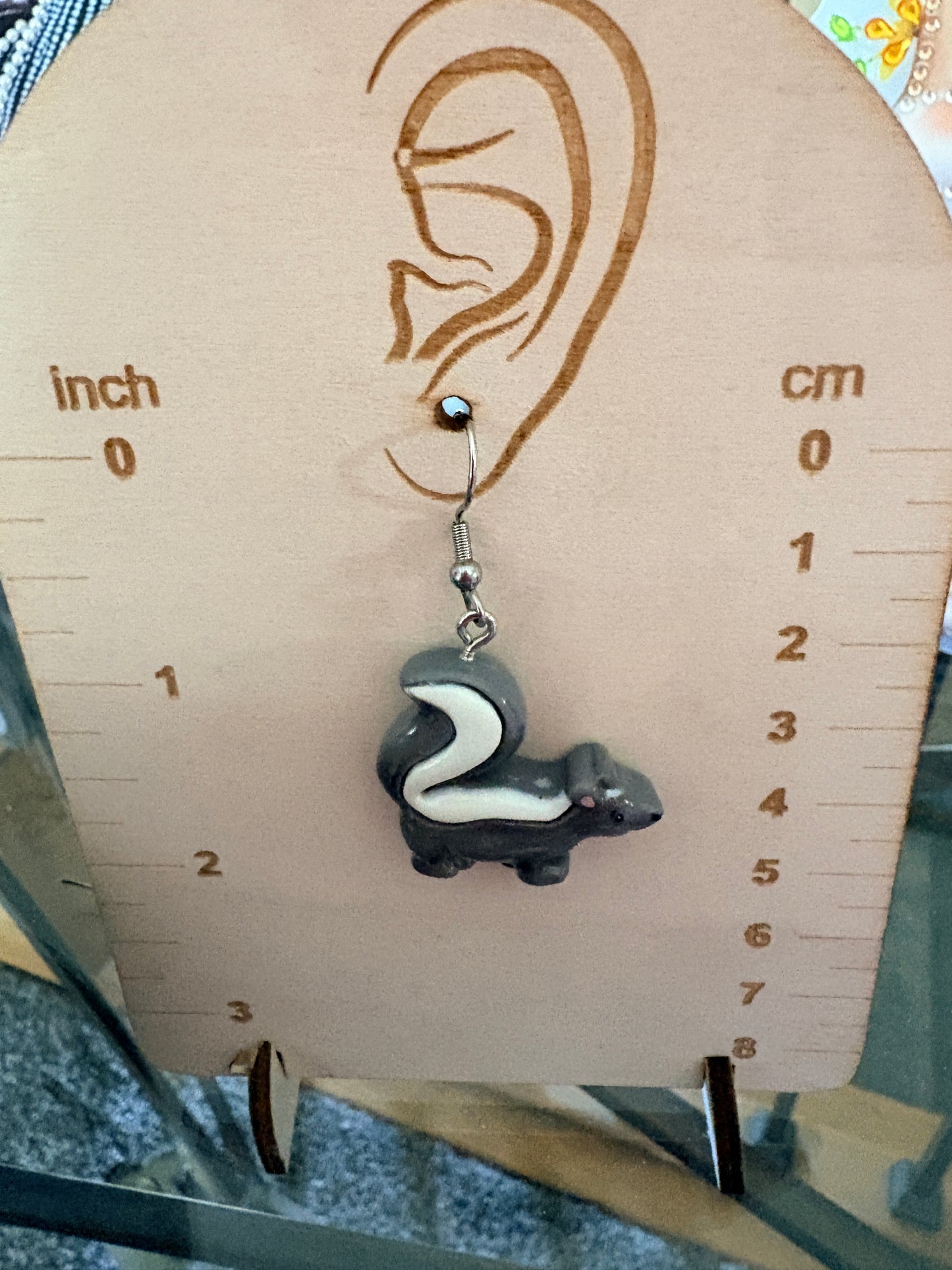 Skunk Earrings - Hypoallergenic Stainless Steel Hooks
