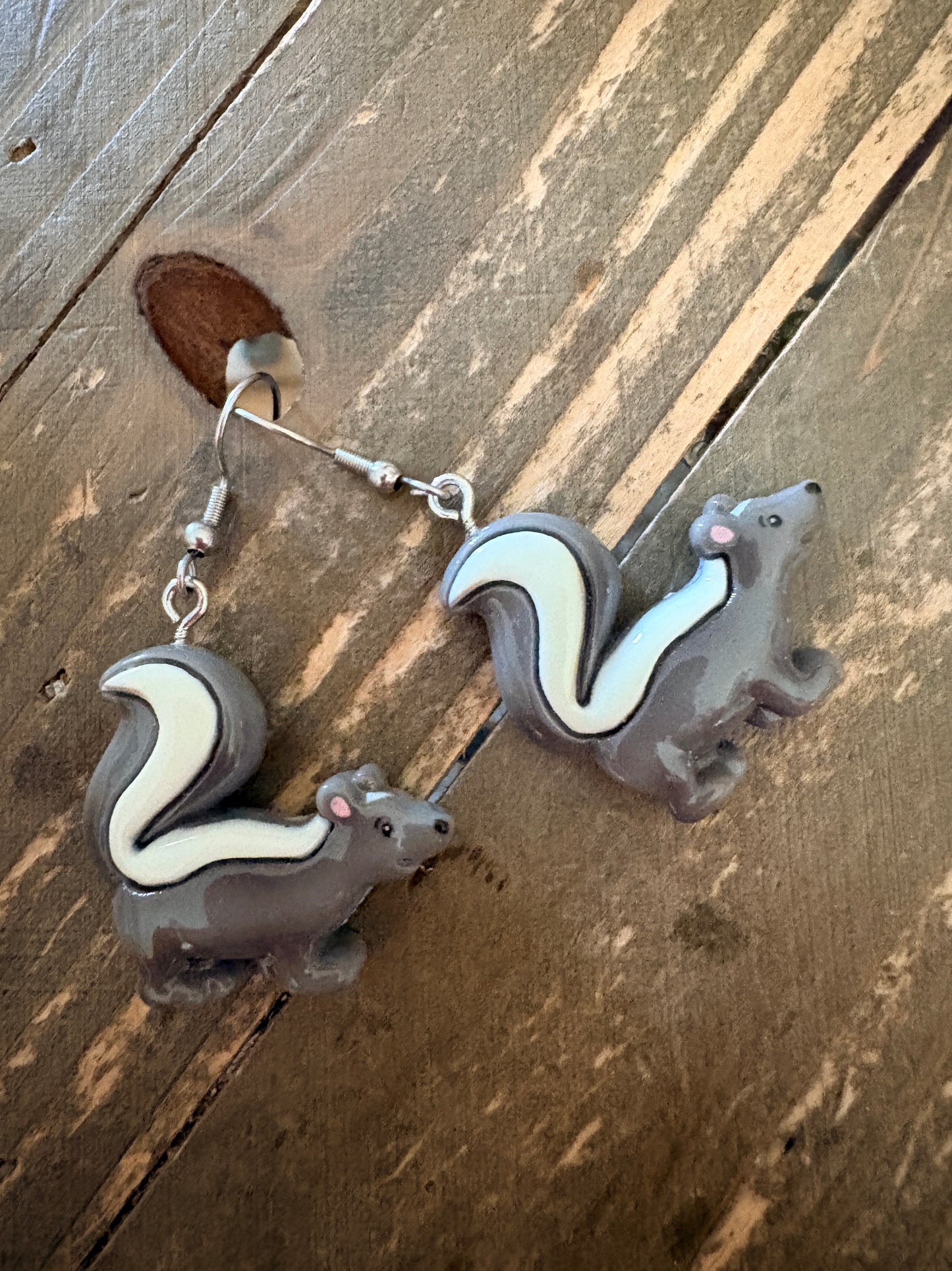 Skunk Earrings - Hypoallergenic Stainless Steel Hooks