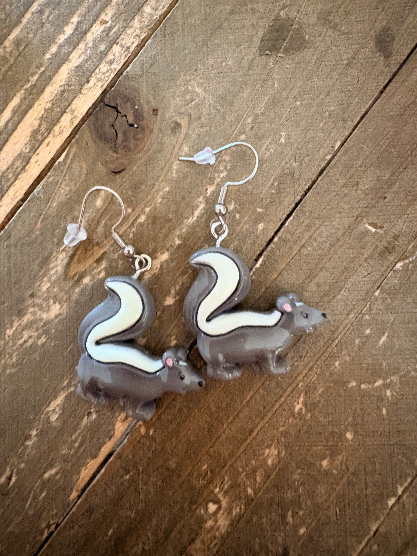 Skunk Earrings - Hypoallergenic Stainless Steel Hooks