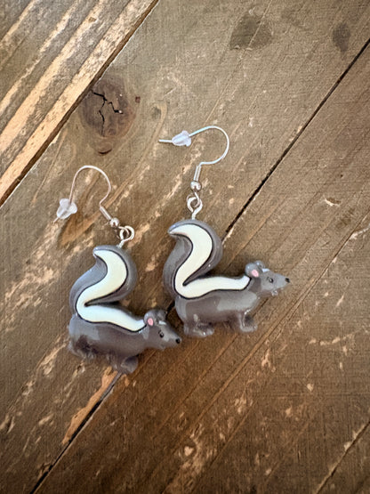 Skunk Earrings - Hypoallergenic Stainless Steel Hooks