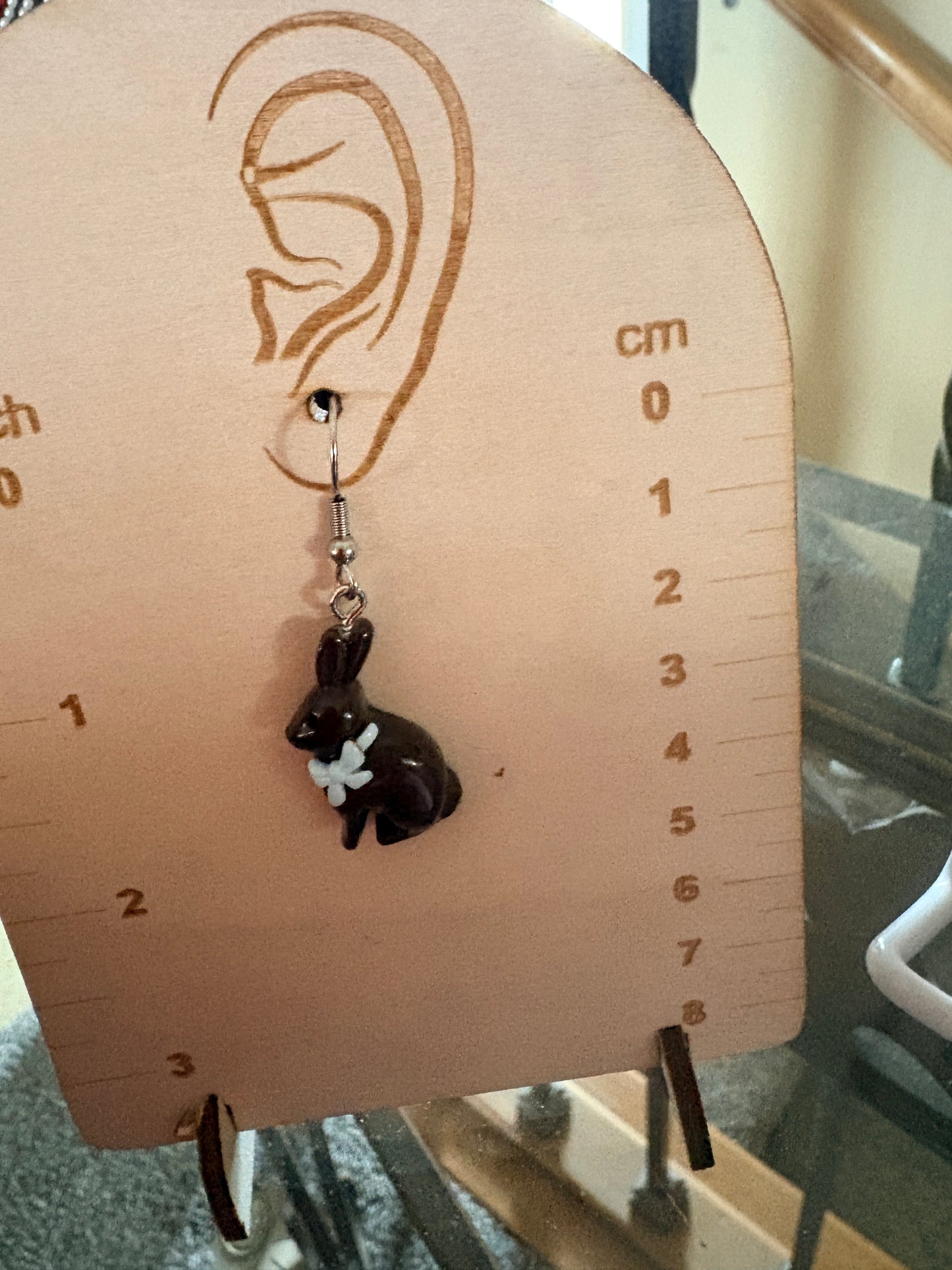 Chocolate Easter Bunny Earrings -Hypoallergenic Stainless Steel Hooks