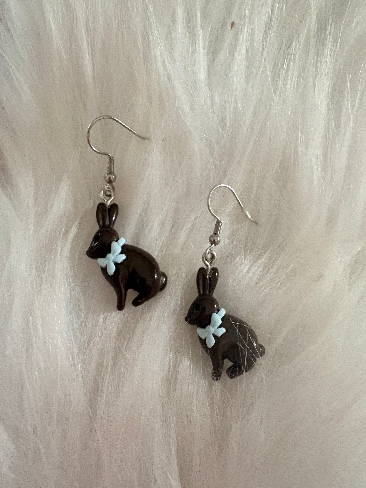 Chocolate Easter Bunny Earrings -Hypoallergenic Stainless Steel Hooks
