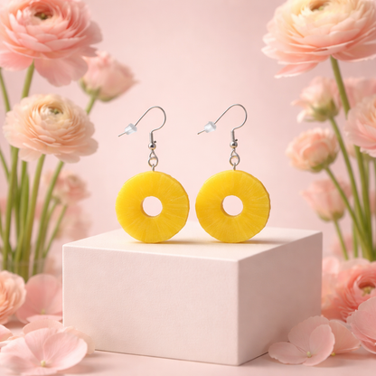 Pineapple Slice Earrings – | Hypoallergenic Stainless Steel Hooks