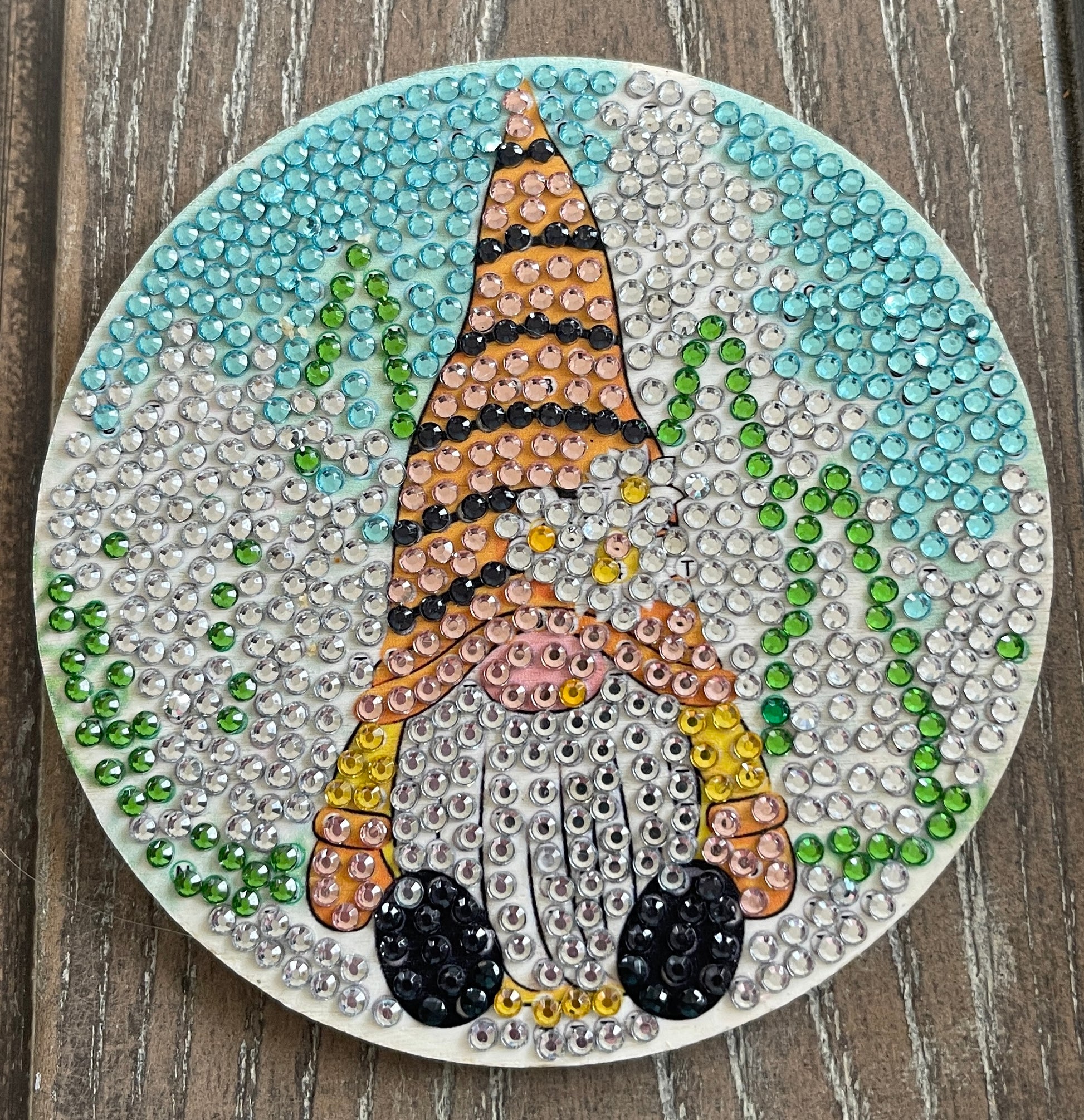 Gnome Coaster Set; diamond painting; Wood &amp; Gemstone CoastersPink tiful of LOVE