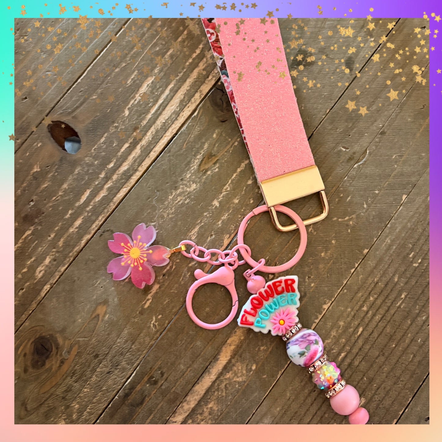 Flower Power Wristlet Keychain
