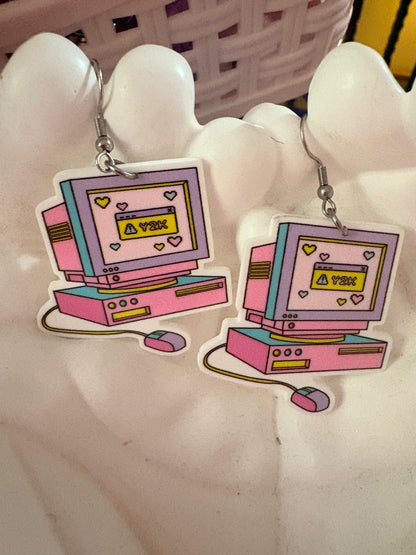 Y2K Computer Earrings – Retro Pastel Dangle Earrings