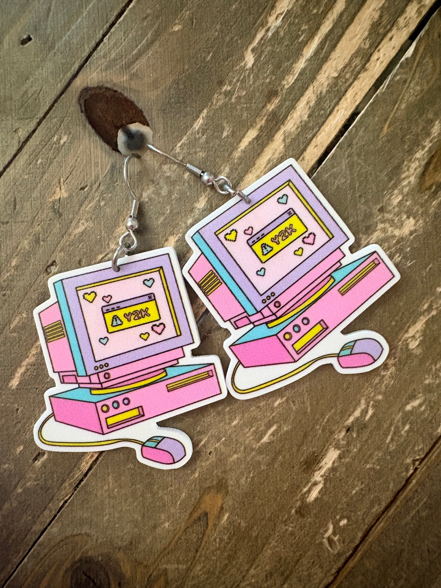 Y2K Computer Earrings – Retro Pastel Dangle Earrings