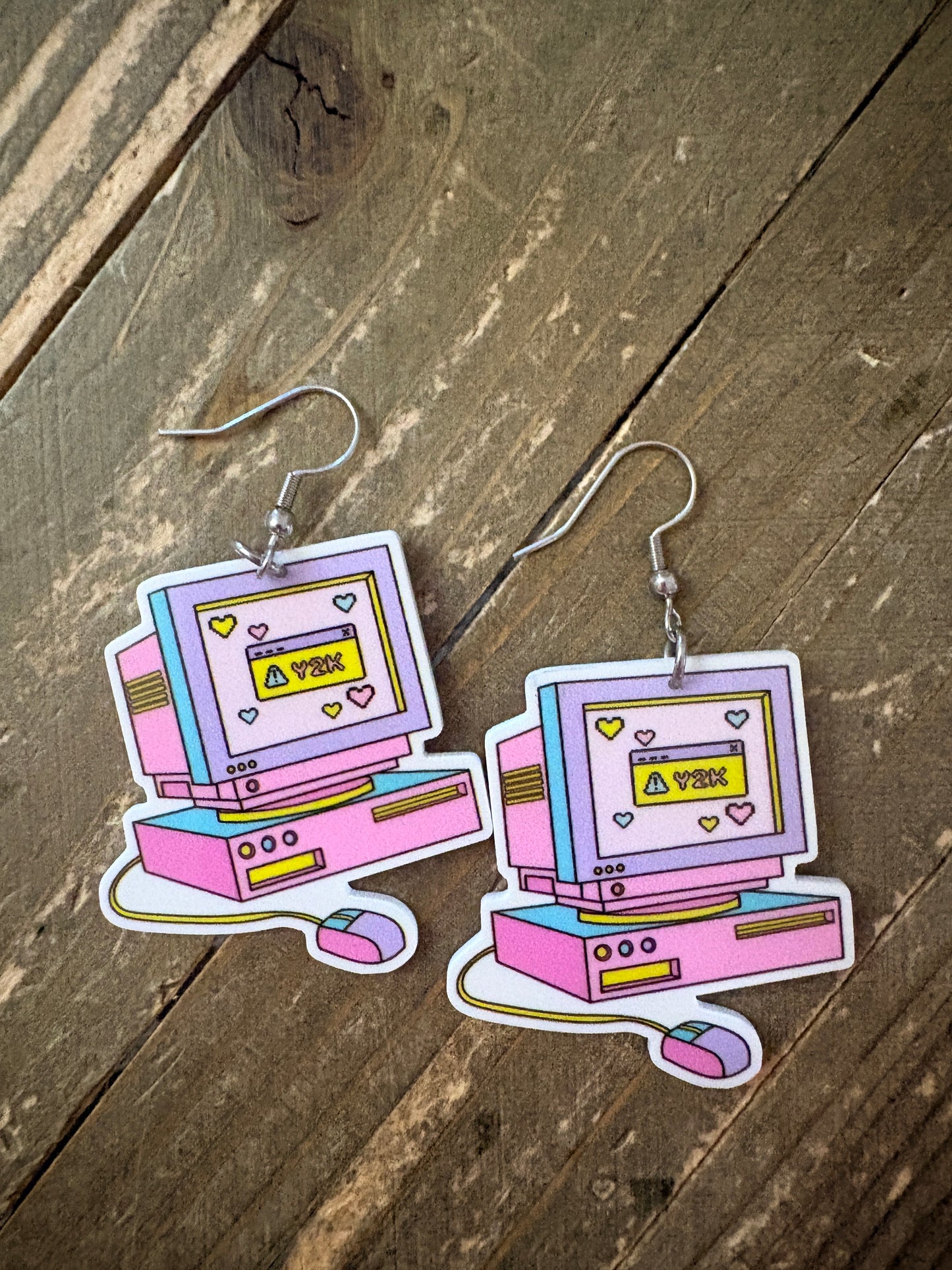 Y2K Computer Earrings – Retro Pastel Dangle Earrings