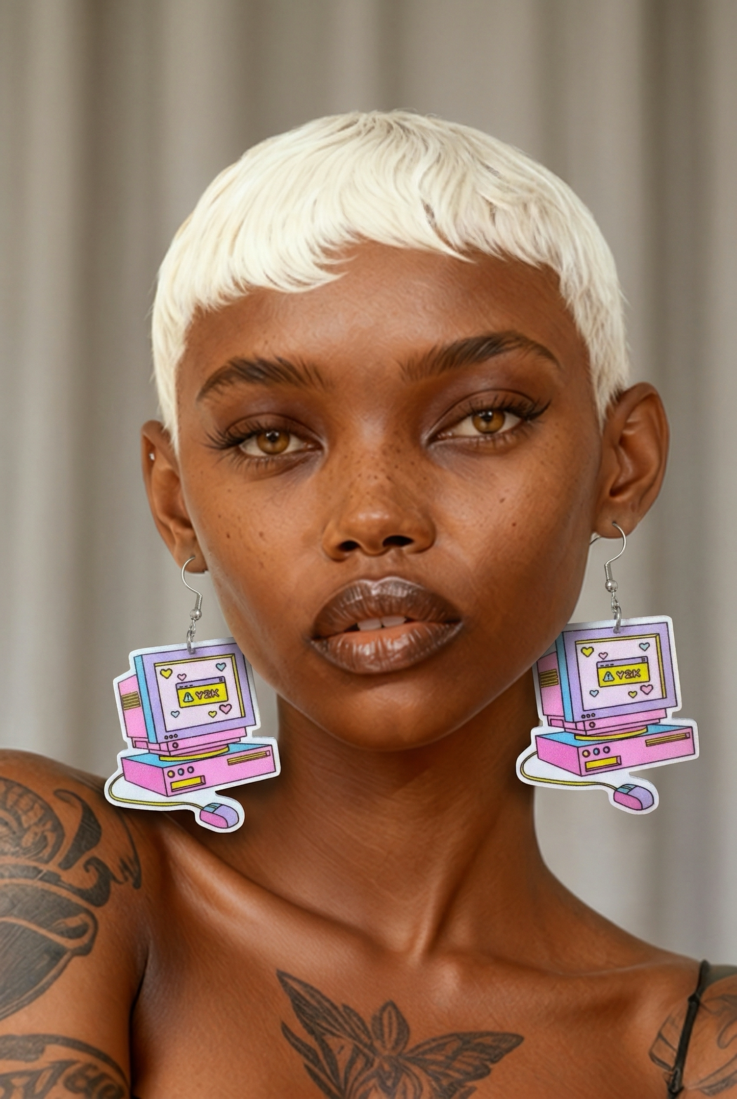 Y2K Computer Earrings – Retro Pastel Dangle Earrings