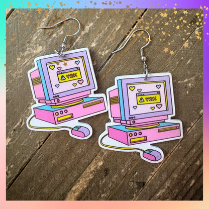 Y2K Computer Earrings – Retro Pastel Dangle Earrings