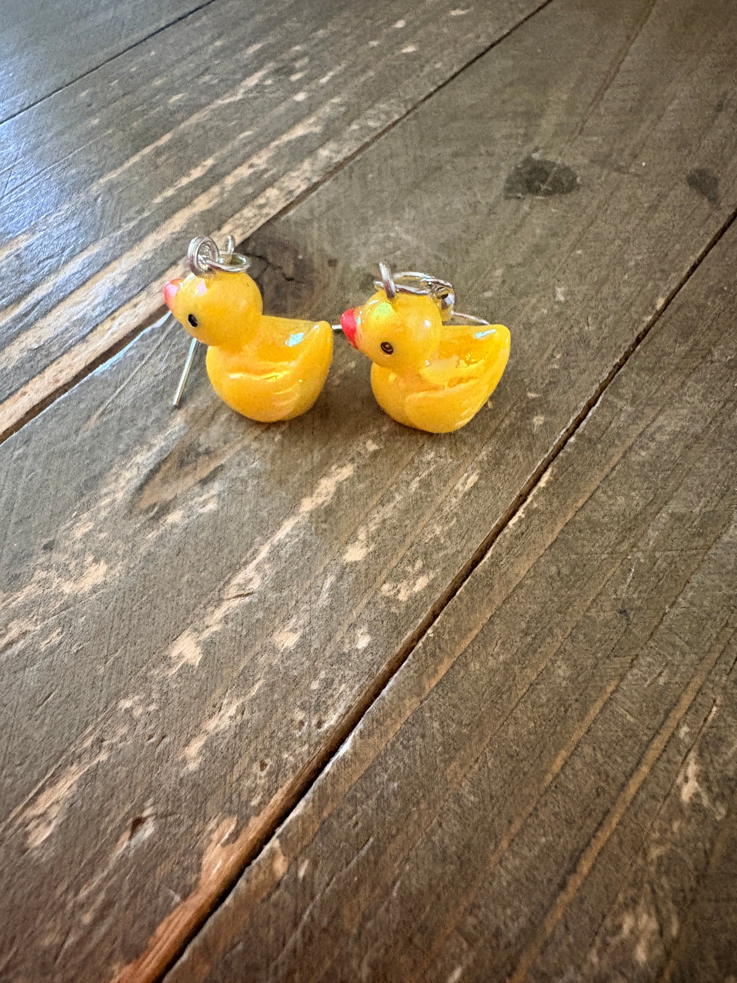 Rubber Duck Dangle Earrings – Resin Yellow Duck Charm Earrings |