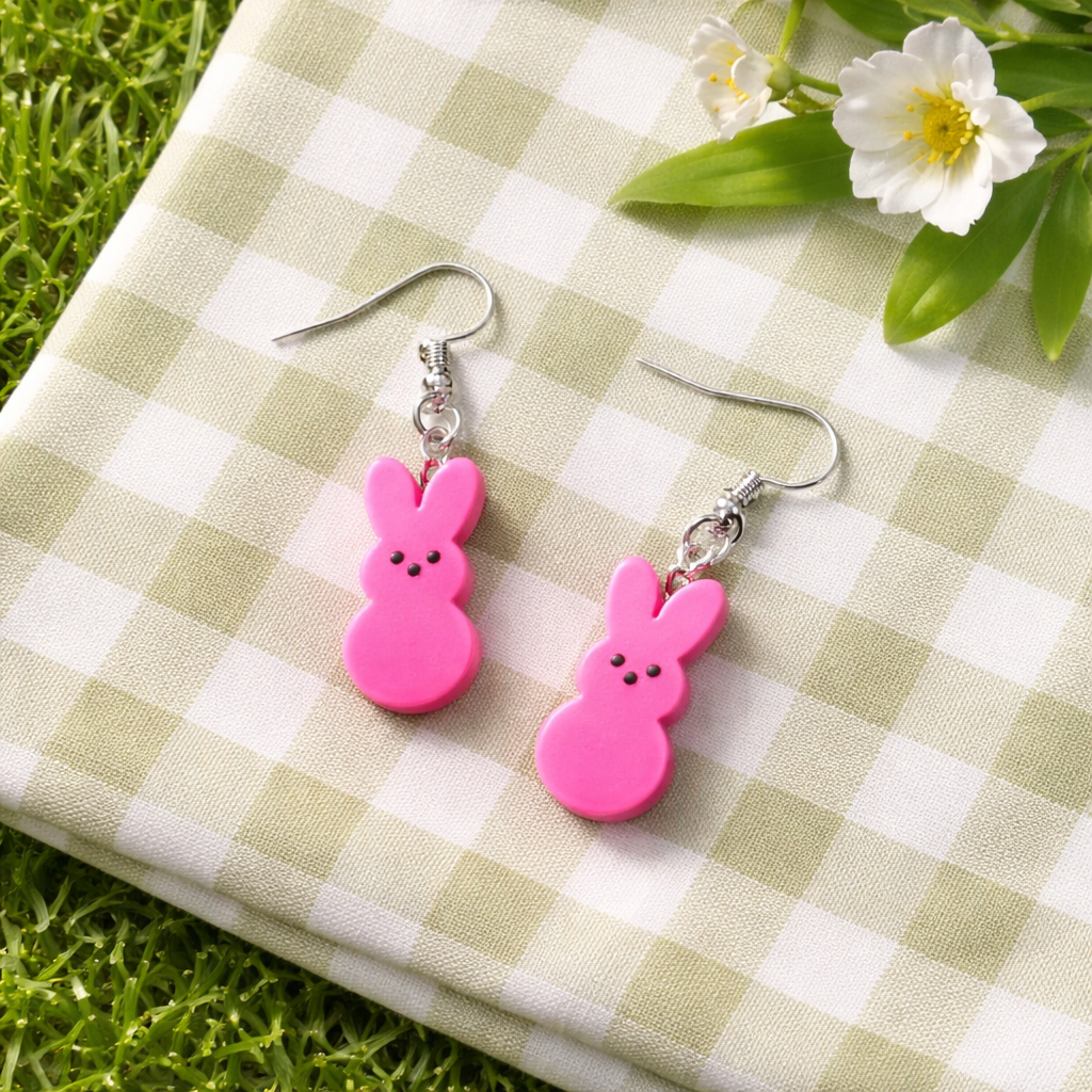 Easter Bunny Peeps Earrings – Resin Dangle Earrings |