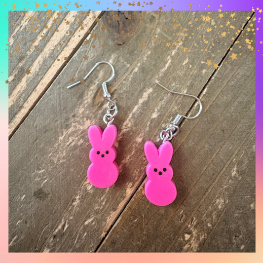 Easter Bunny Peeps Earrings – Resin Dangle Earrings |
