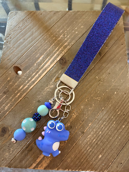 Blue Croc Wristlet Keychain