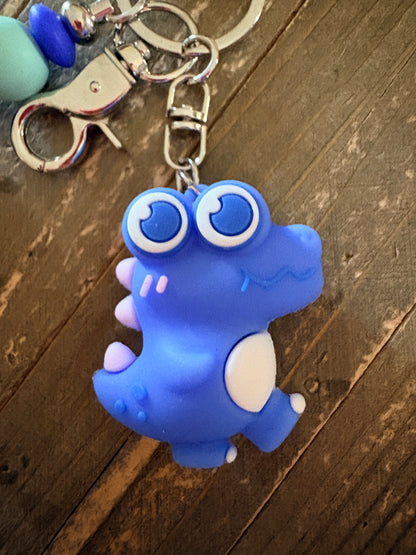 Blue Croc Wristlet Keychain