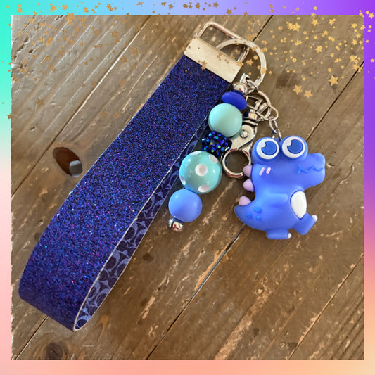 Blue Croc Wristlet Keychain