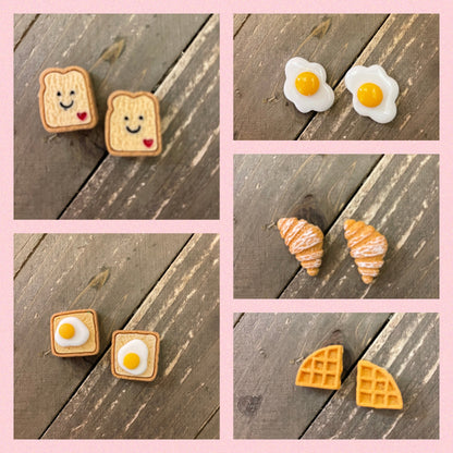 Breakfast Food Collection Stud Earrings (5  to choose from)Pink tiful of LOVE