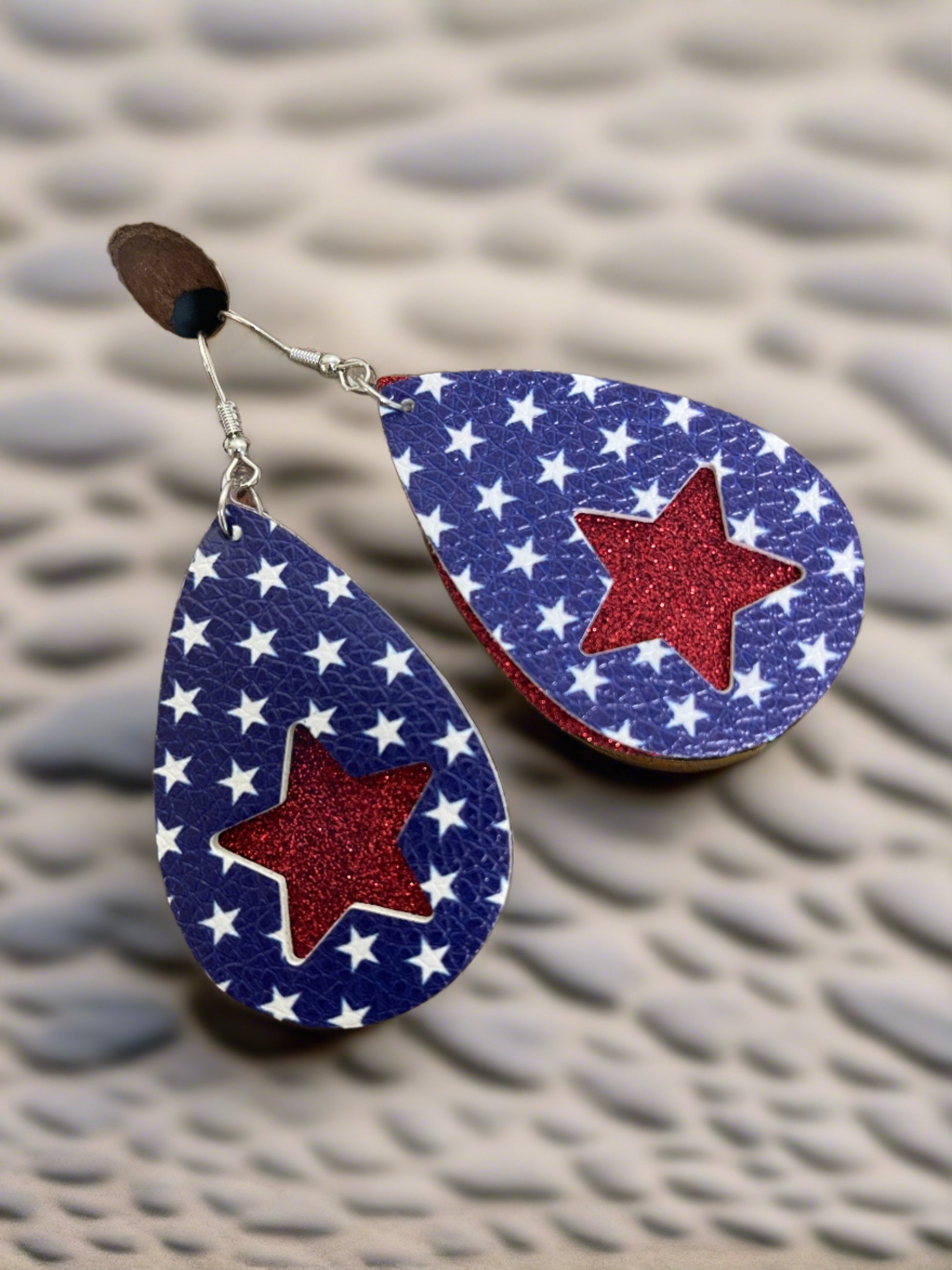 July 4th Teardrop Earrings - Stars &amp; GlitterPink tiful of LOVE