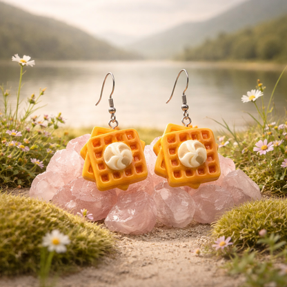 Waffle Dangle Earrings
