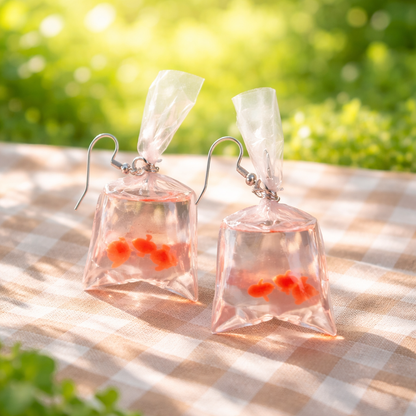 Goldfish in a Bag Earrings
