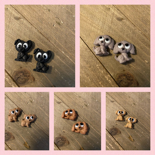 PLAYFUL PUPPIES Post Earrings (5 different puppies)Pink tiful of LOVE