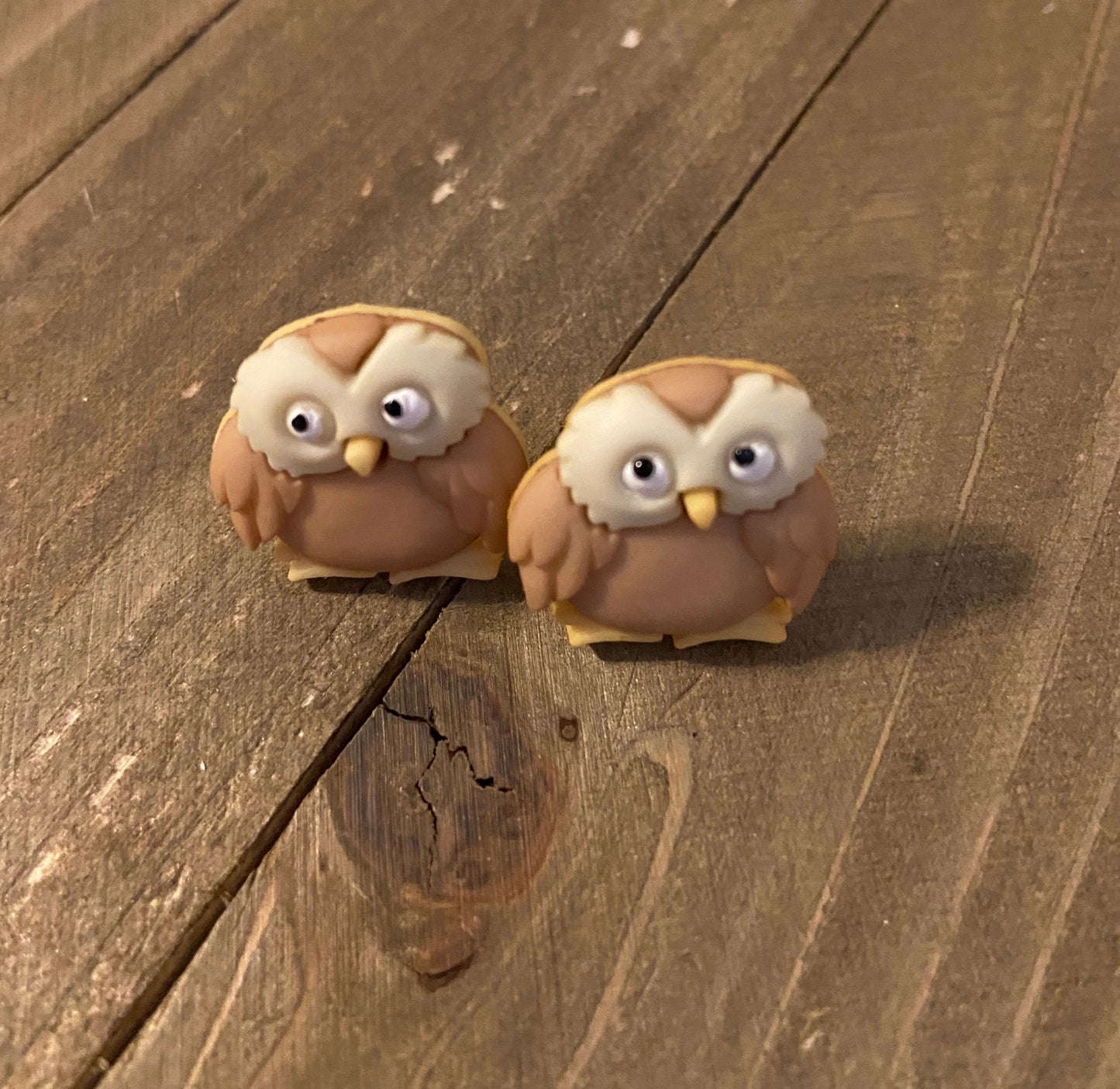 Whimsy Woodland Owl Earrings – Cute Brown & Cream Forest Friends