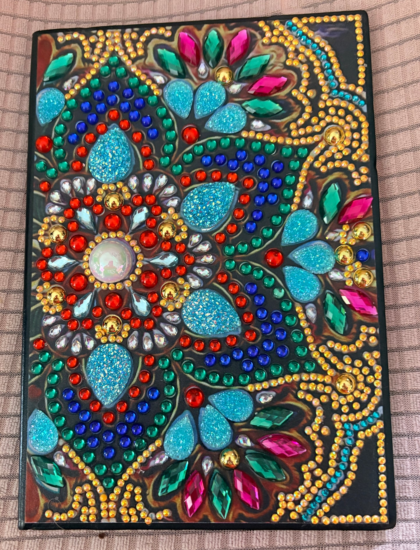 Diamond Painted Hardcover Leather Journal — A5 Colorful Design, 200 Pages