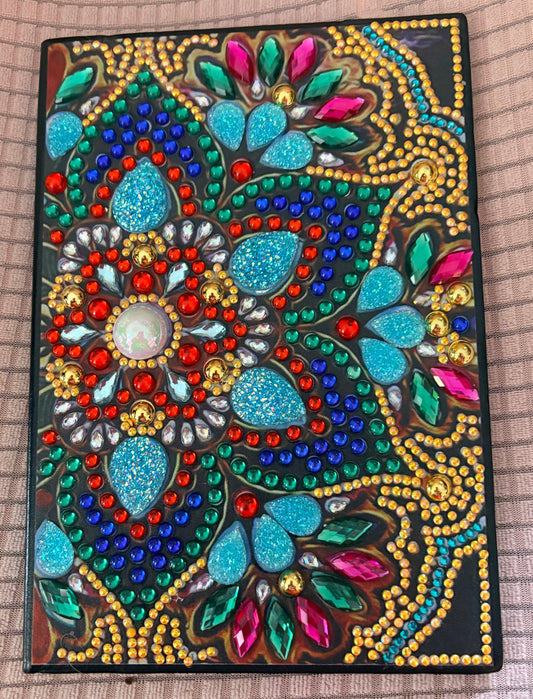 Diamond Painted Hardcover Leather Journal — A5 Colorful Design, 200 Pages