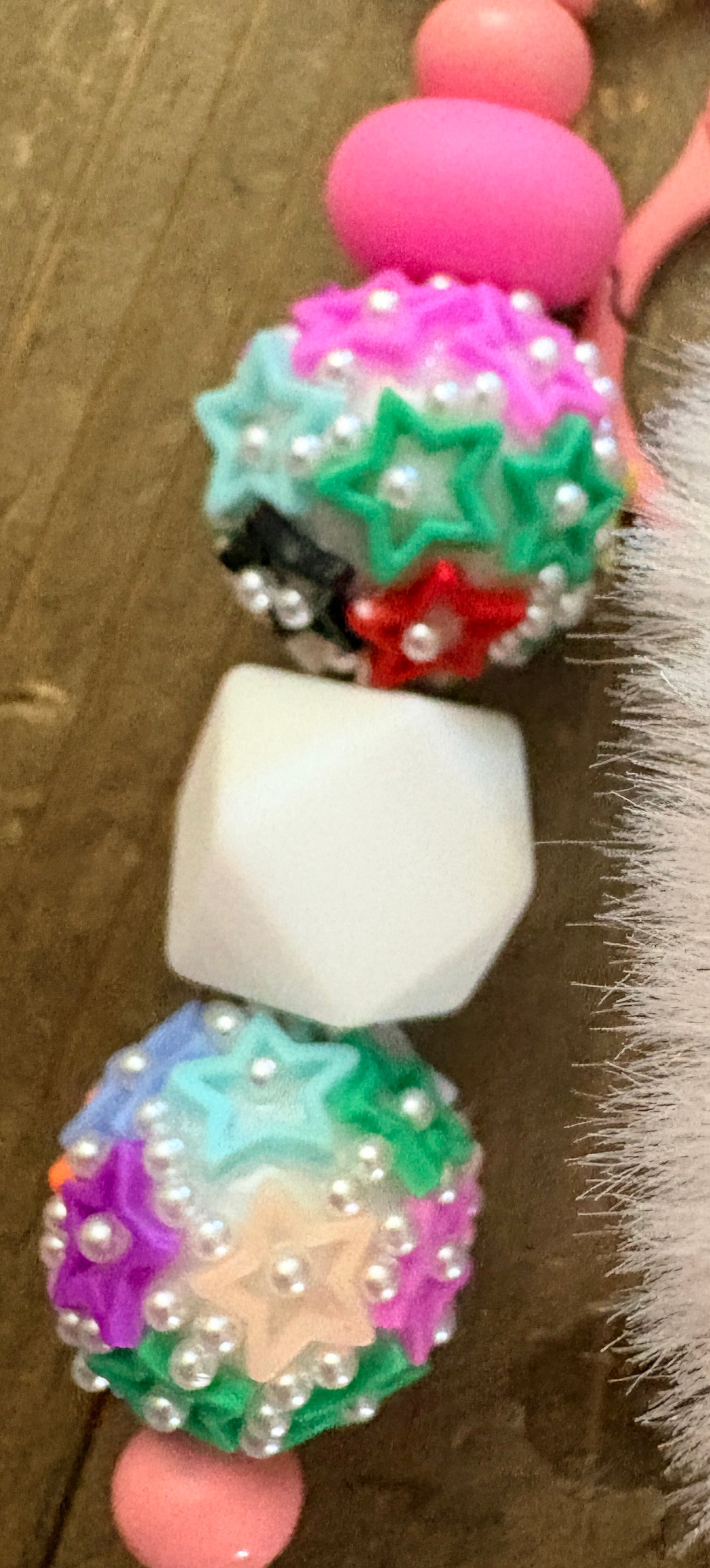 Butterfly Pom Pom Wristlet Keychain