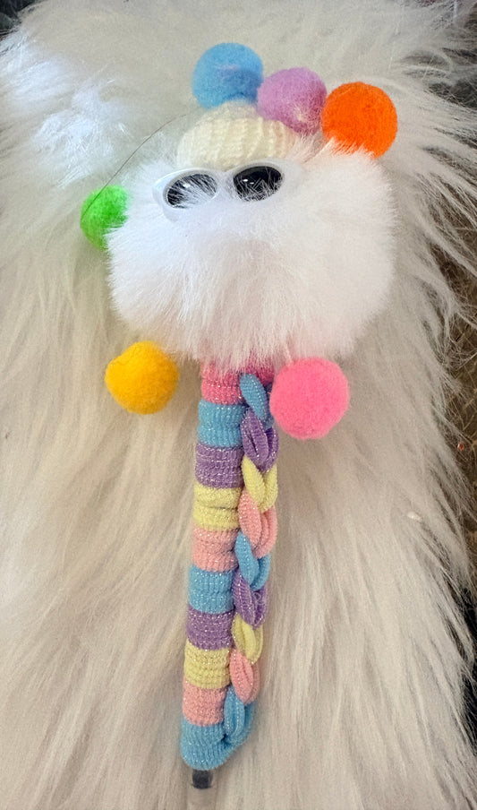 Adorable White Pom Pom Pen