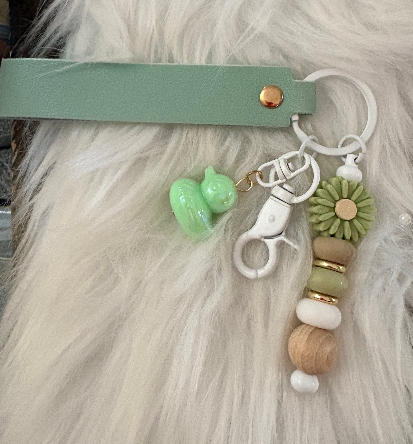 Green Wristlet Keychain