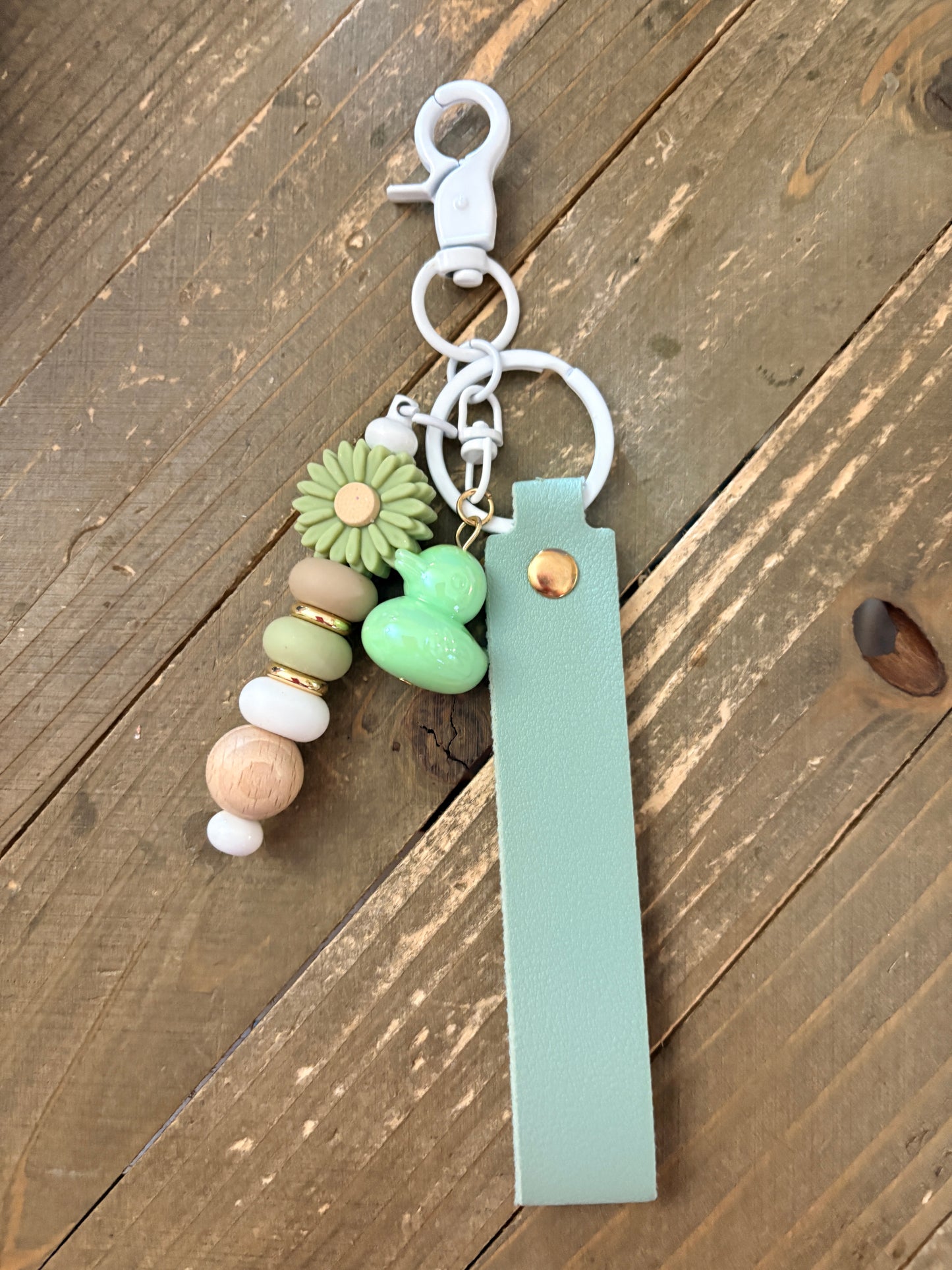 Green Wristlet Keychain