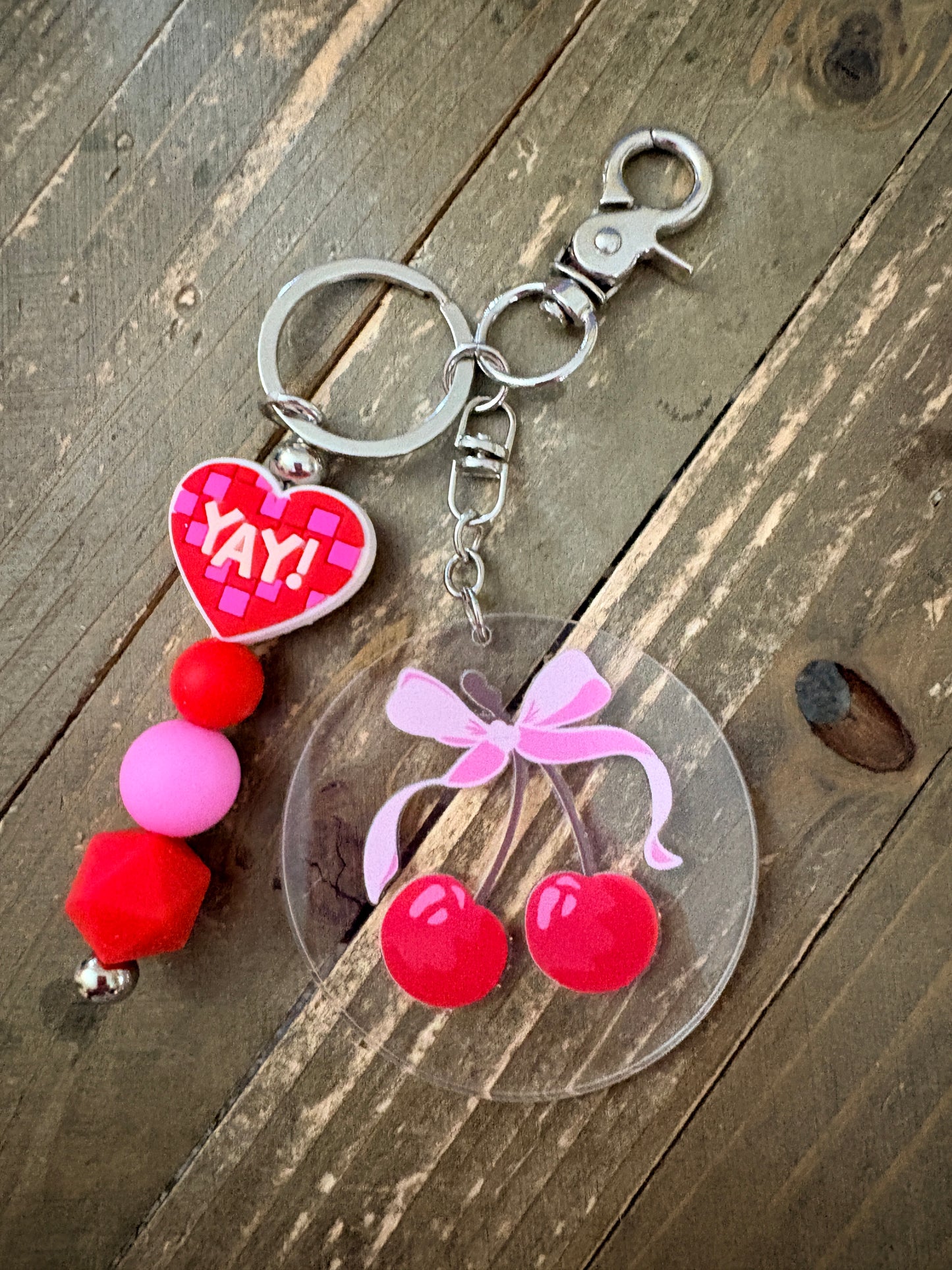 Yay for Cherry Keychain